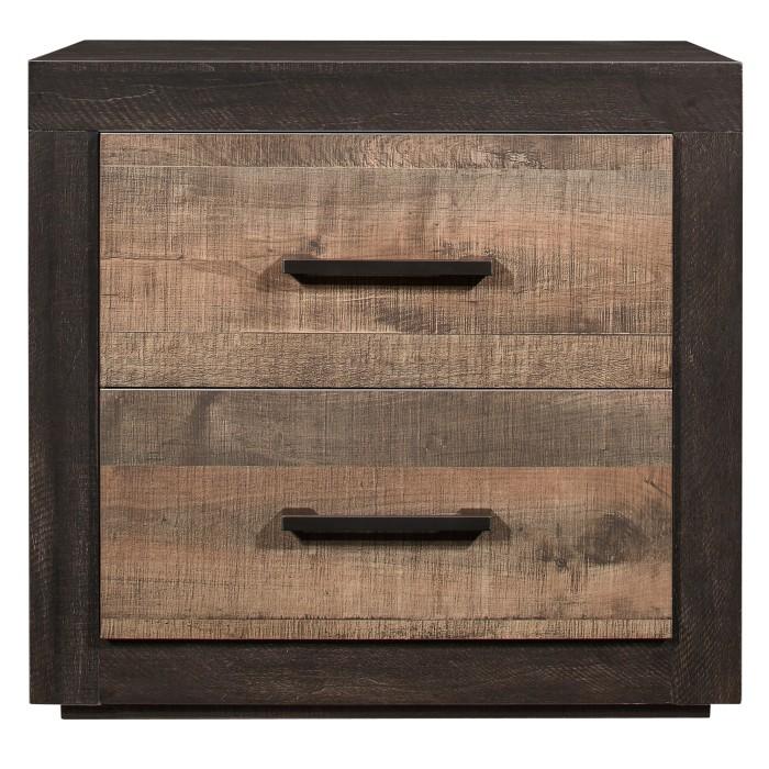 Miter Nightstand in Rustin Mahogany & Dark Ebony 1762-4