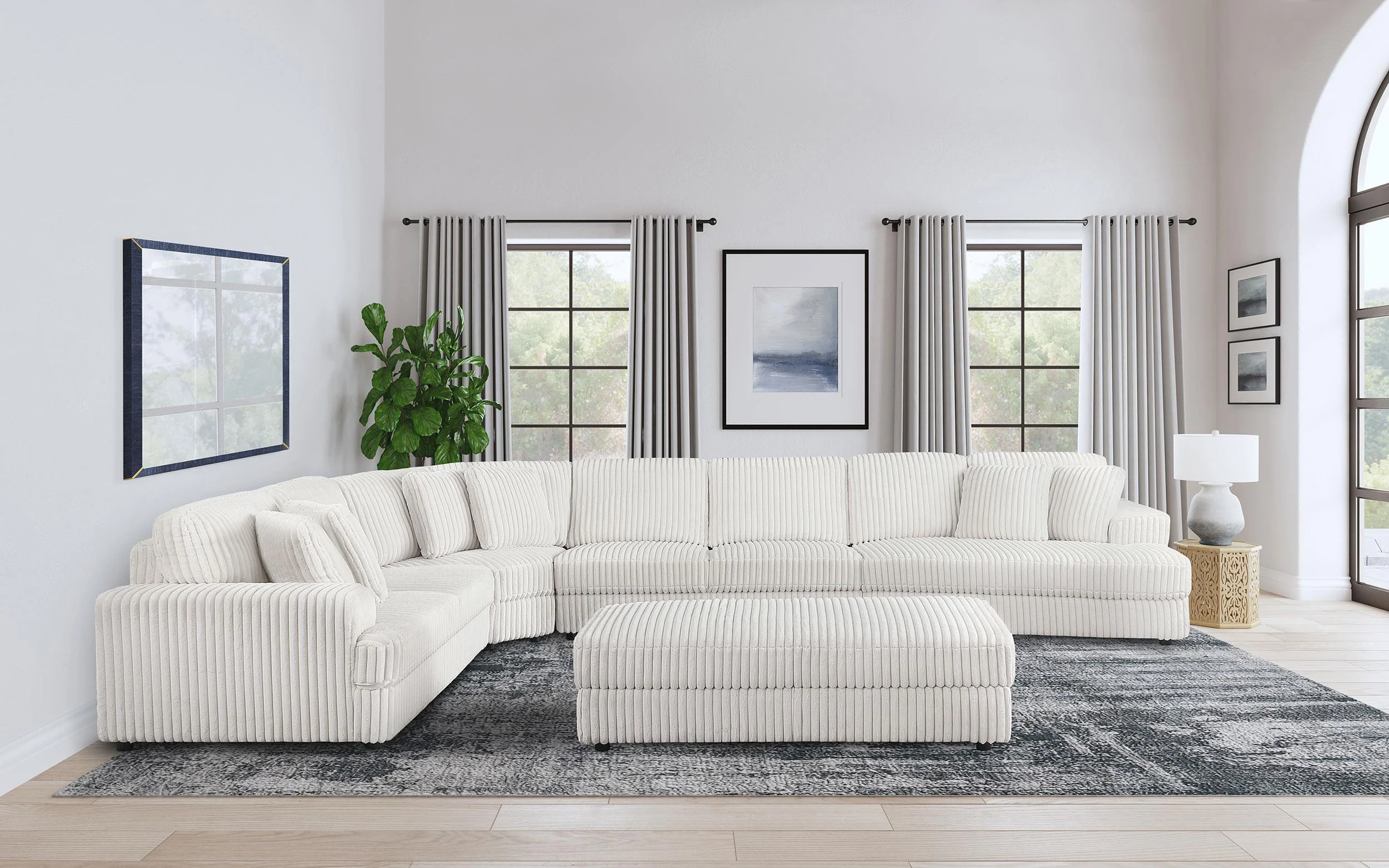 Emberson Upholstered Modular Sectional Sofa Ivory
