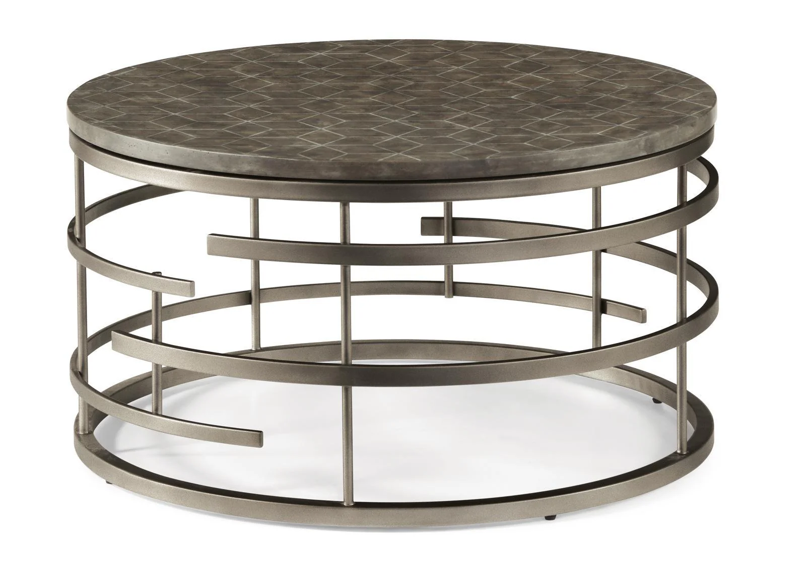 Flexsteel Halo Round Cocktail Table in Silver