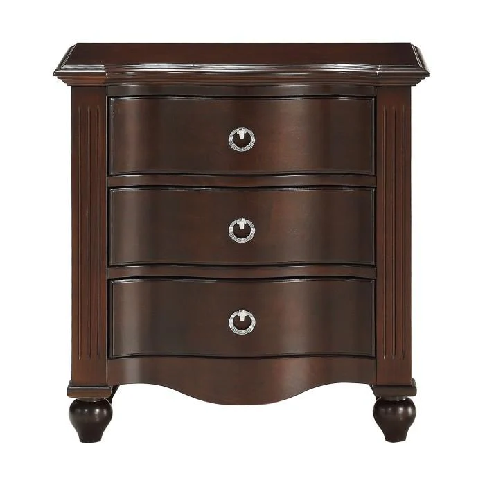 Meghan 3-Drawer Nightstand in Espresso