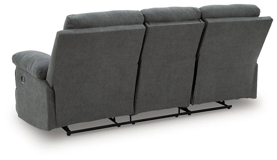 Side-Swipe Reclining Sofa with Drop Down Table