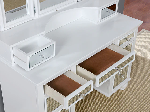 TRACY White Vanity w/ Stool