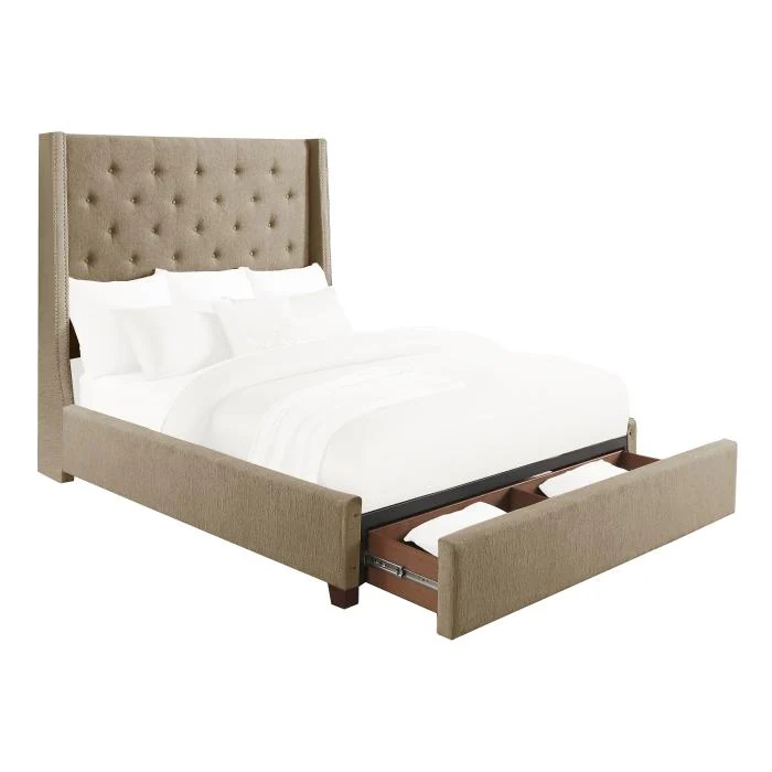 5877FBR-1DW - (3)Full Platform Bed with Storage Footboard