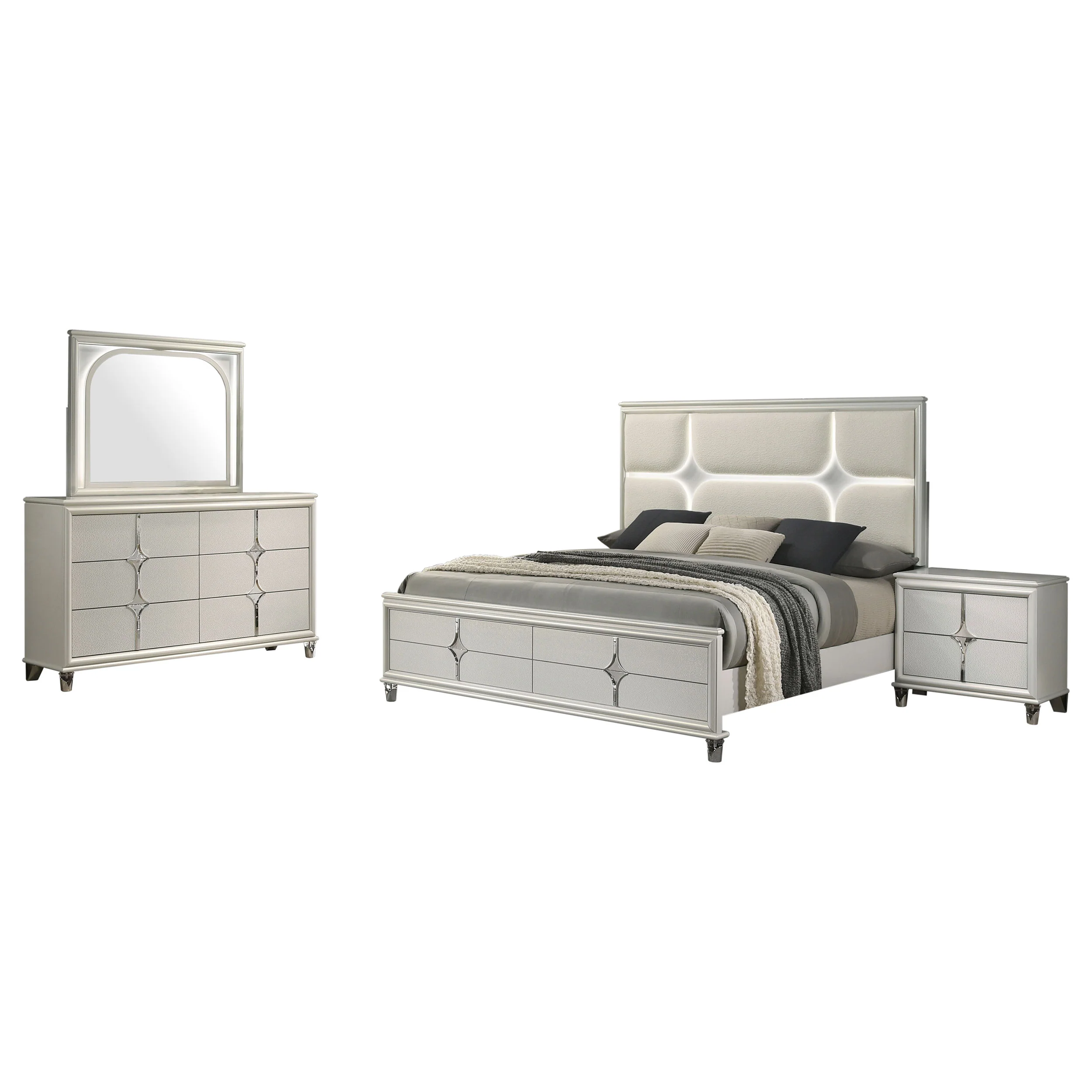 Olivia 4 & 5 Piece Bedroom Set E.King, Queen, & Cal.King