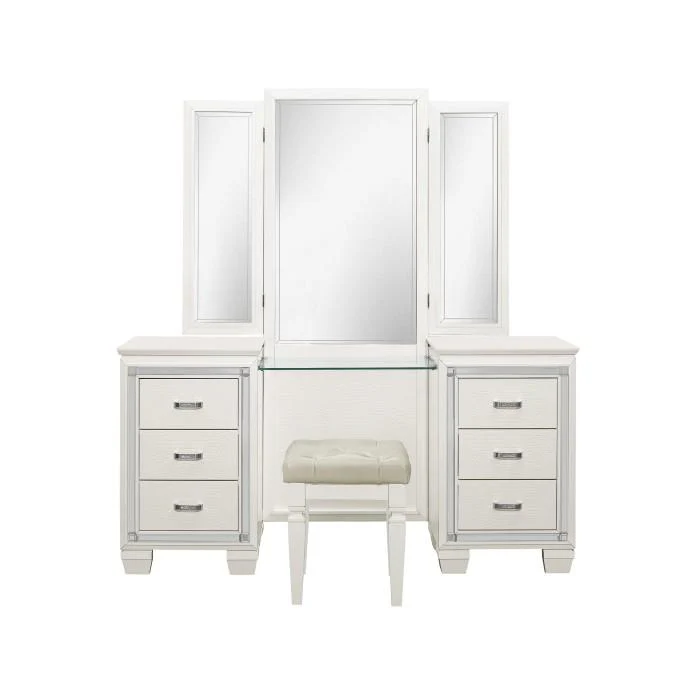 Allura Vanity Dresser with Mirror in White 1916W-15