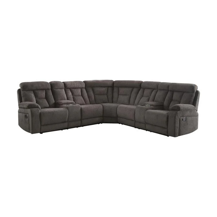 9914CHSC - (3)3-Piece Reclining Sectional with 2 Consoles