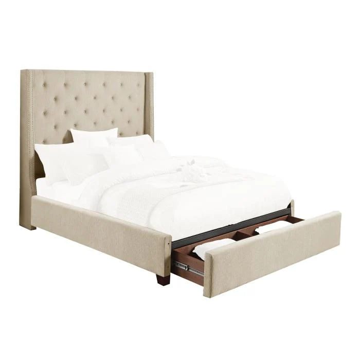 5877FBE-1DW - (3)Full Platform Bed with Storage Footboard