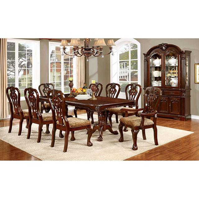 ELANA Brown Cherry Dining Table w/ 18