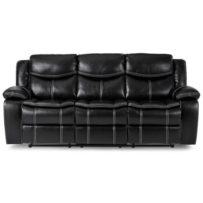 Bastrop Double Reclining Sofa in Black 8230BLK-3