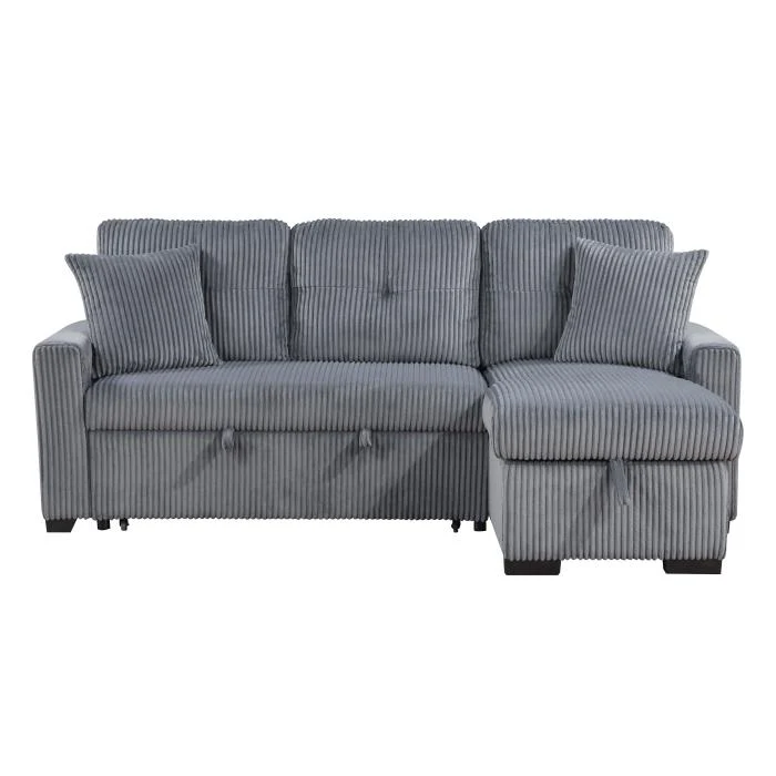 9649DGSC - (3)3-Piece Reversible Sectional with Pull-out Bed and Hidden Storage