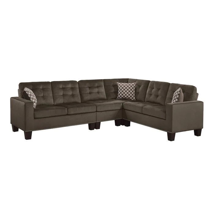 Lantana 2-Piece Reversible Sectional in Chocolate 9957CHSC