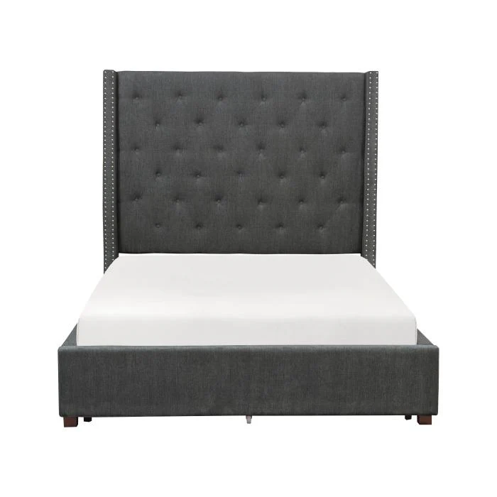 5877GY-1 - (2)Queen Platform Bed