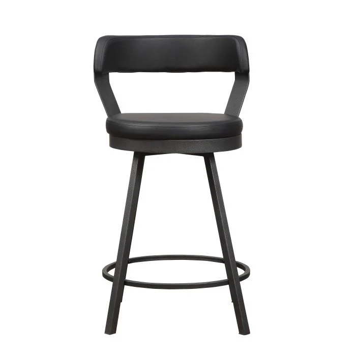 5566-24BK - Swivel Counter Height Chair, Black