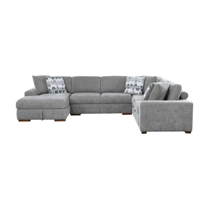 9624GY42RLC - (4)4-Piece Sectional with Left Chaise