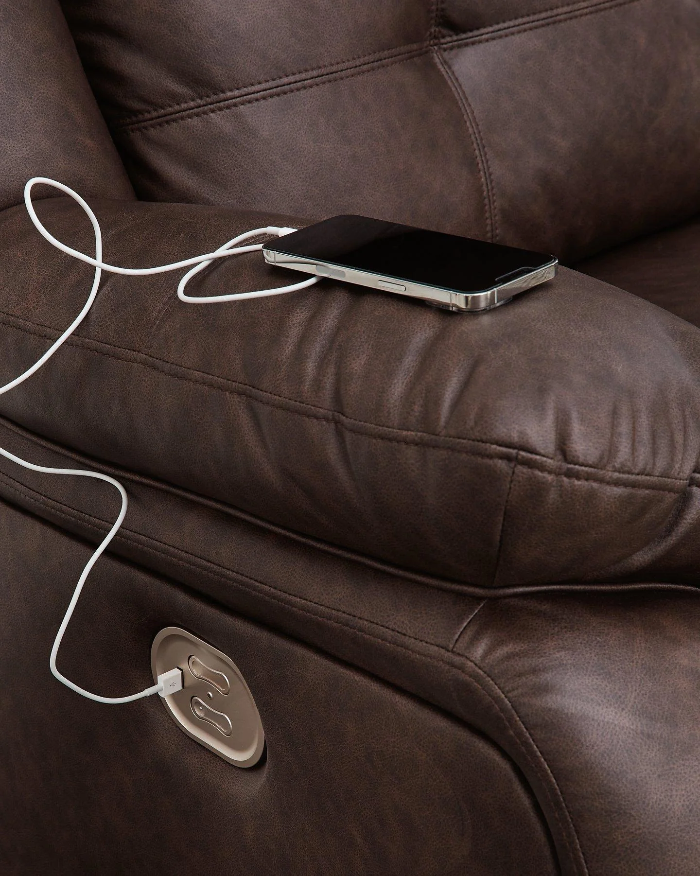 Punch Up Power Reclining Sectional Loveseat with Console