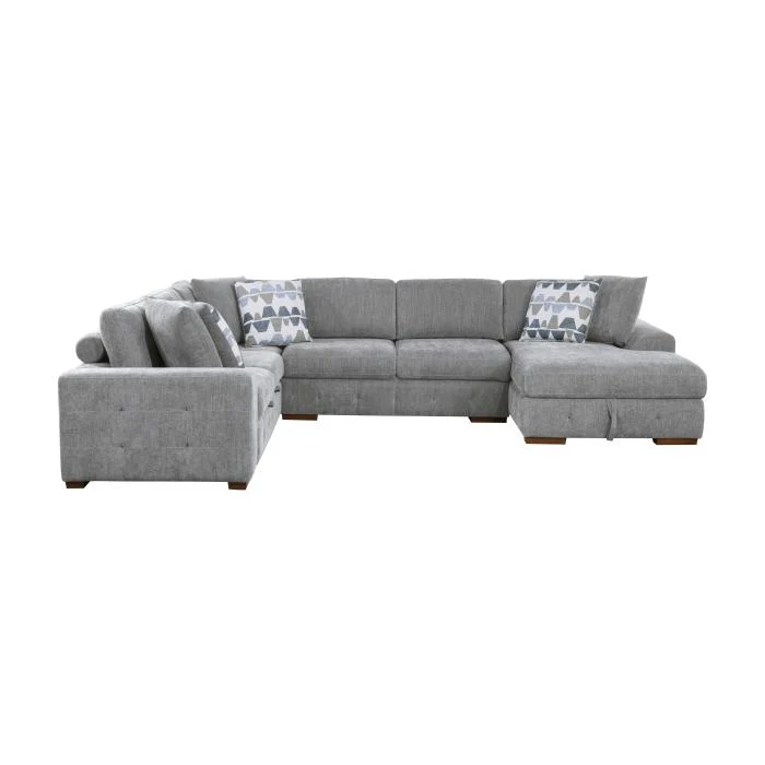 9624GY42LRC - (4)4-Piece Sectional with Right Chaise