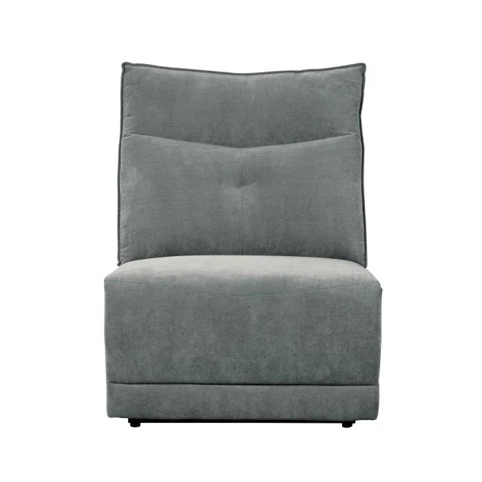 Tesoro Armless Reclining Chair in Dark Gray 9509DG-AR