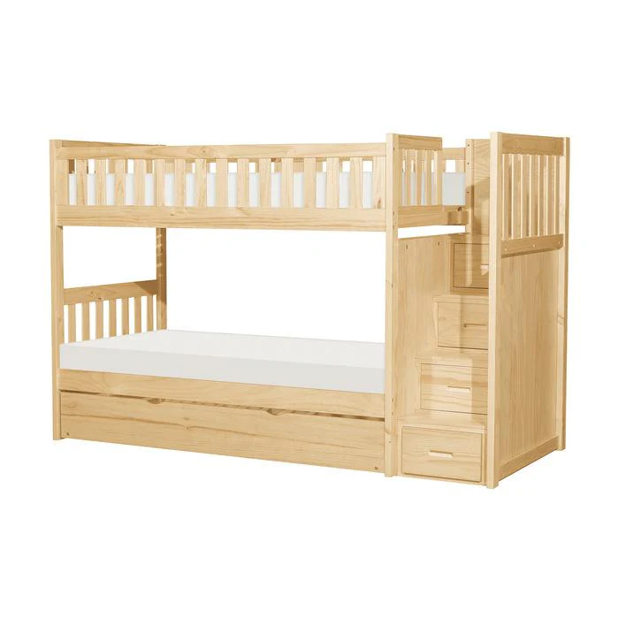 B2043SB-1R - (5) Twin/Twin Step Bunk Bed with Twin Trundle