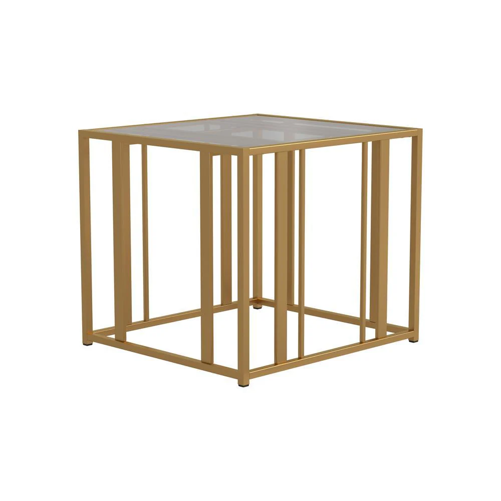 Adri Metal Frame End Table Matte Brass