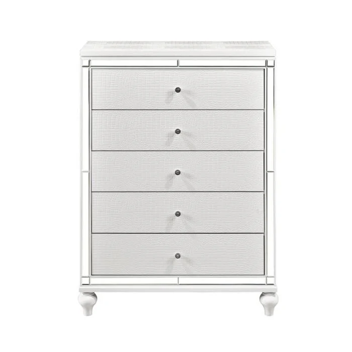 Alonza 5 Drawer Chest in White 1845-9