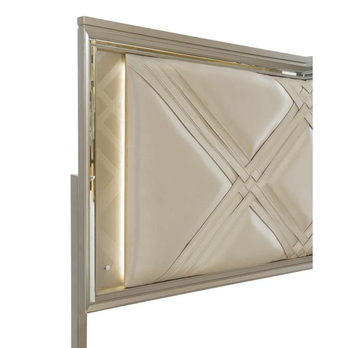 Bijou (3) Queen Platform Bed with LED Lighting and Footboard Storage