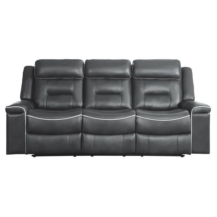 Darwan Double Lay Flat Reclining Sofa in Dark Gray