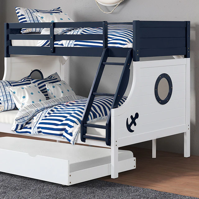 Nautia Twin/Full Bunk Bed Black & White