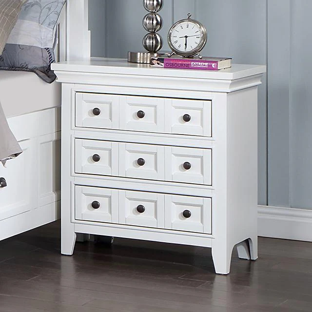 CASTILE Night Stand w/ USB, White