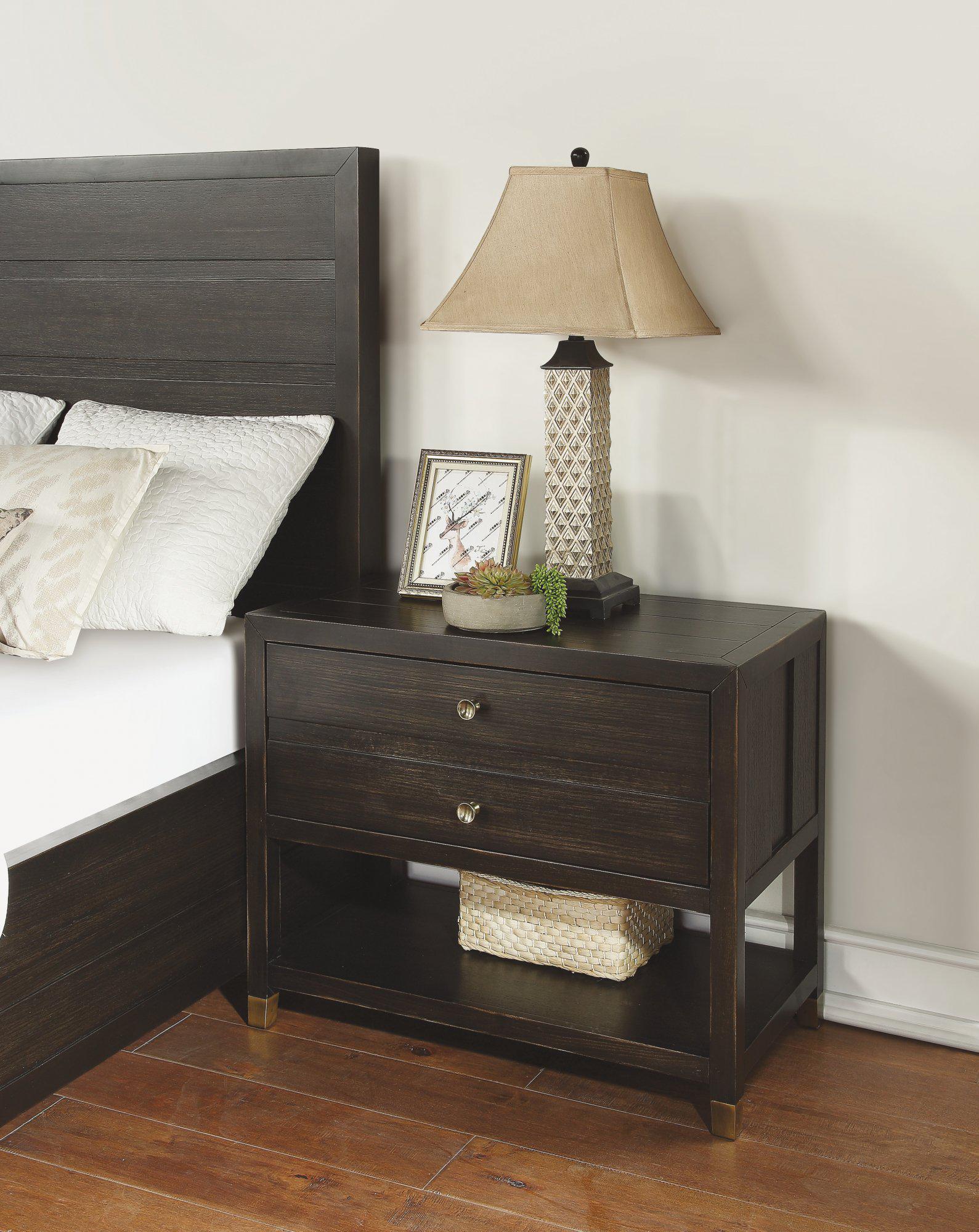 Flexsteel Wynwood Cologne Open Night Stand in Dark Brown