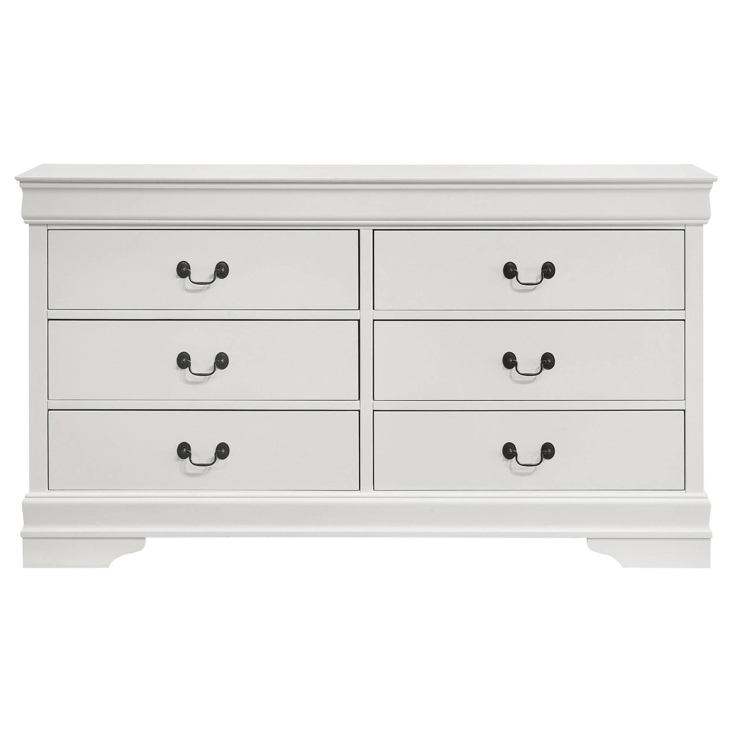 Louis Philippe 6-drawer Dresser White