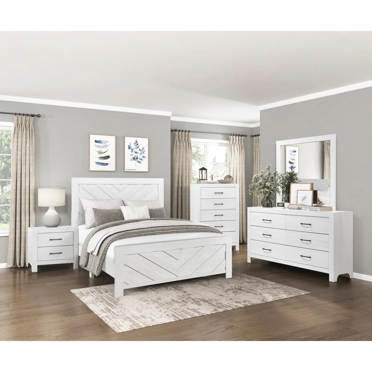 Corbin California King & Eastern King Bed White