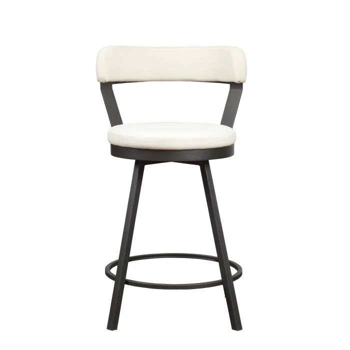 5566-24WT - Swivel Counter Height Chair, White