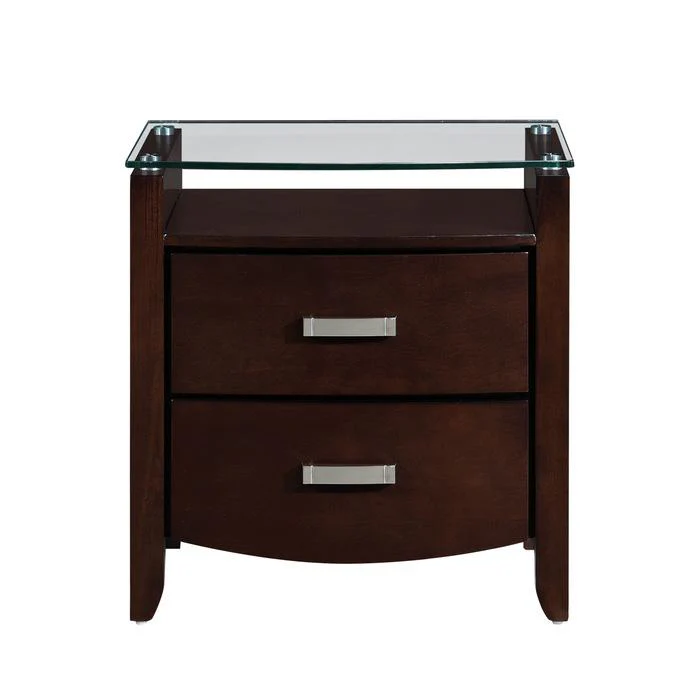 Lyric 2 Drawer Nightstand in Dark Espresso 1737NC-4