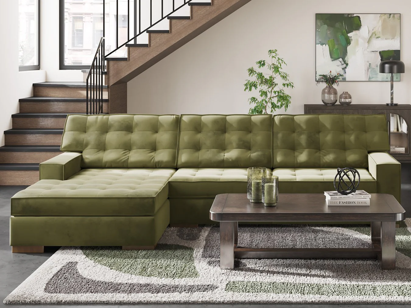 Caspian-Town Sectional with Chaise