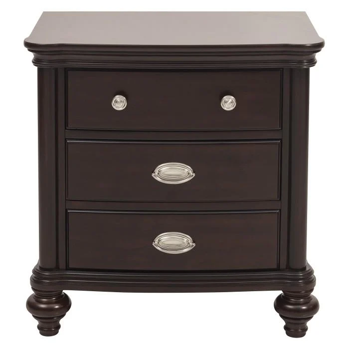 Marston 3 Drawer Nightstand in Dark Cherry 2615DC-4