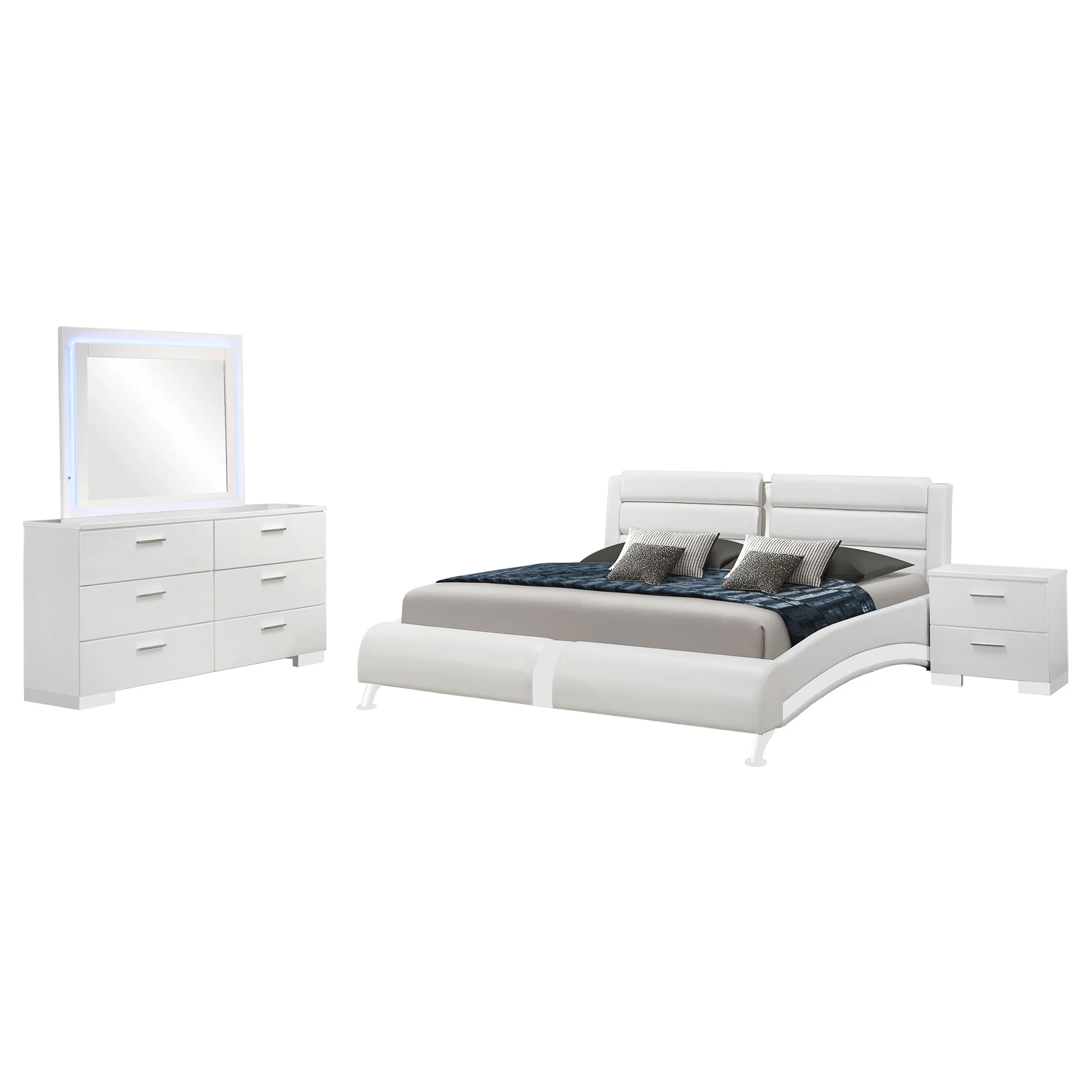 Jeremaine 5 Pc Bedroom Sets White