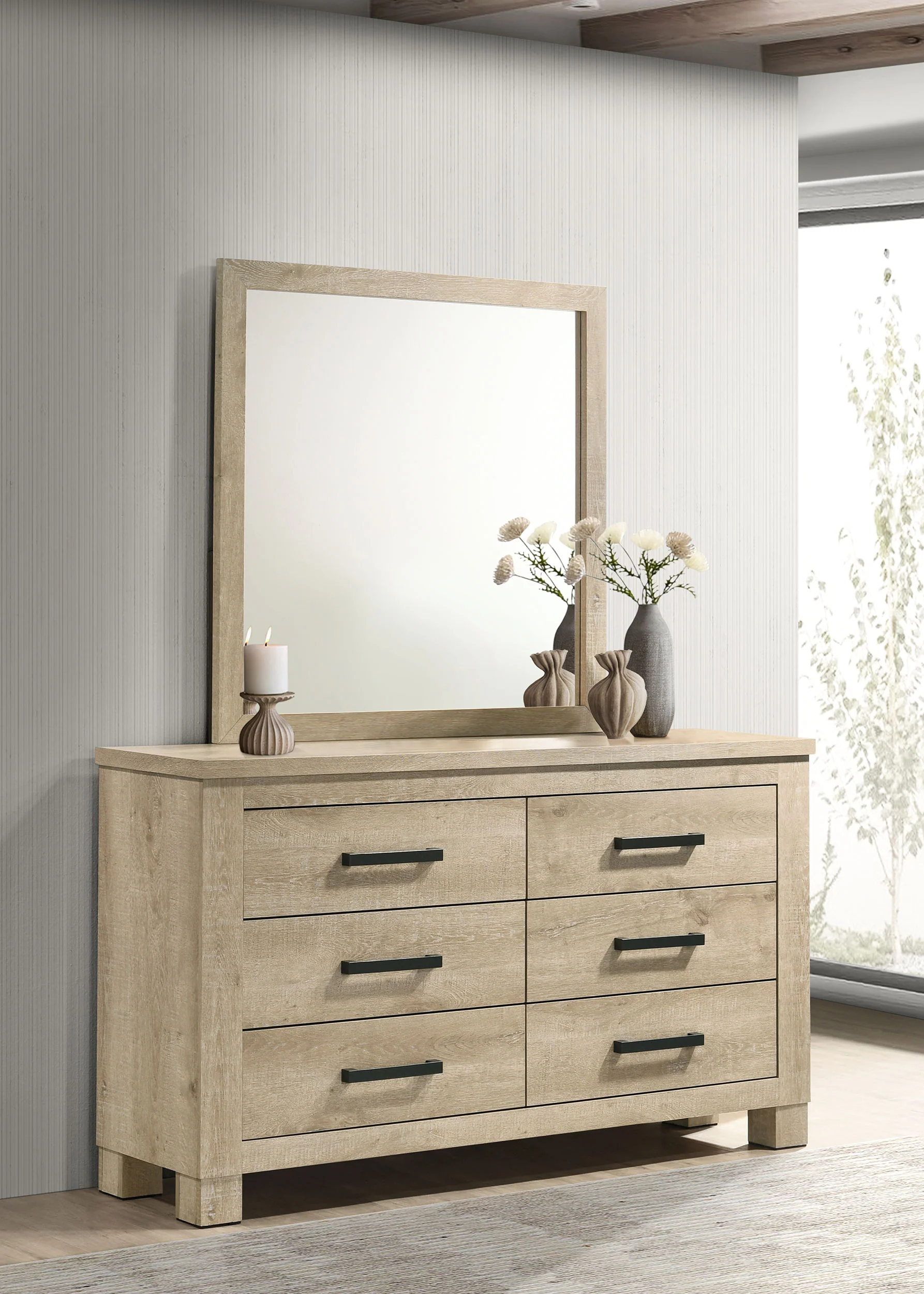 Oakglen Dresser With Mirrors