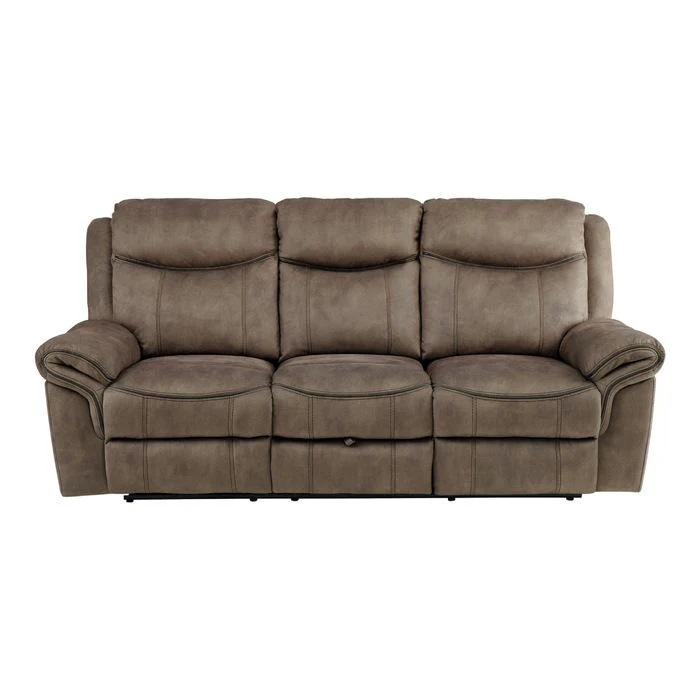 Aram Double Glider Reclining Sofa in Dark Brown 8206NF-3