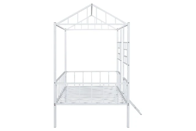 Rhonda Twin Loft Bed White, Silver, & Black