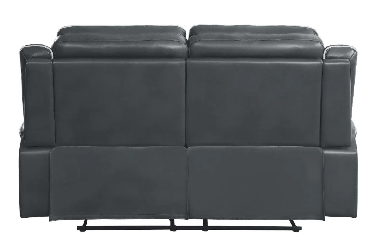 Darwan Double Lay Flat Reclining Loveseat in Dark Gray