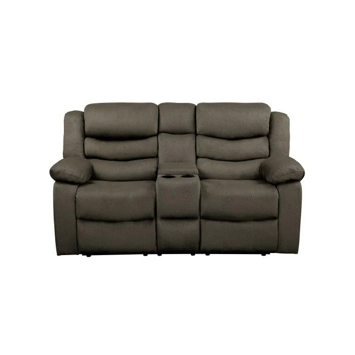 Discus Double Reclining Loveseat in Brown 9526BR-2