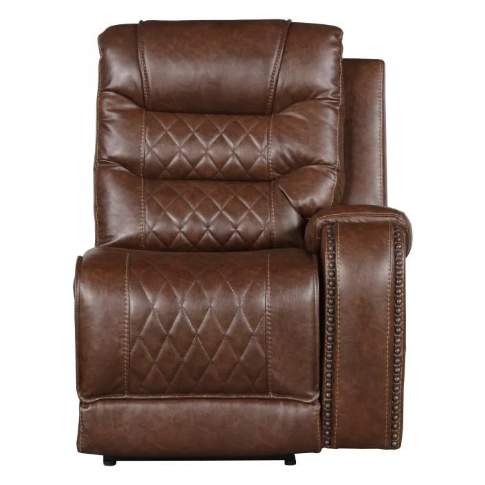 Putnam Power Right Side Reclining Chair with USB Port in Brown 9405BR-RRPW