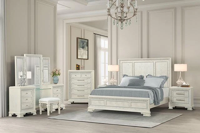 Stella Mia 4 Pc 5 Pc Queen Bedroom Set White