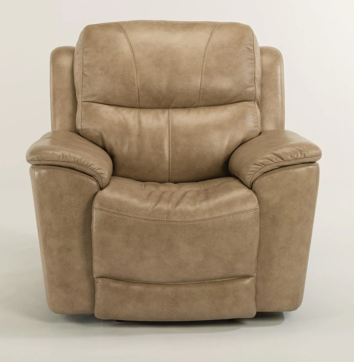 Flexsteel Latitudes Cade Leather Power Recliner w/Power Headrest in Light Brown