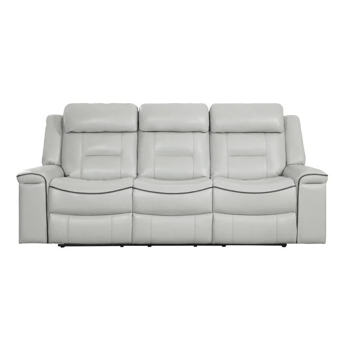Darwan Double Lay Flat Reclining Sofa in Light Gray