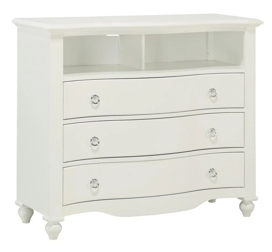 Meghan 3 Drawer Media Chest in White 2058WH-11
