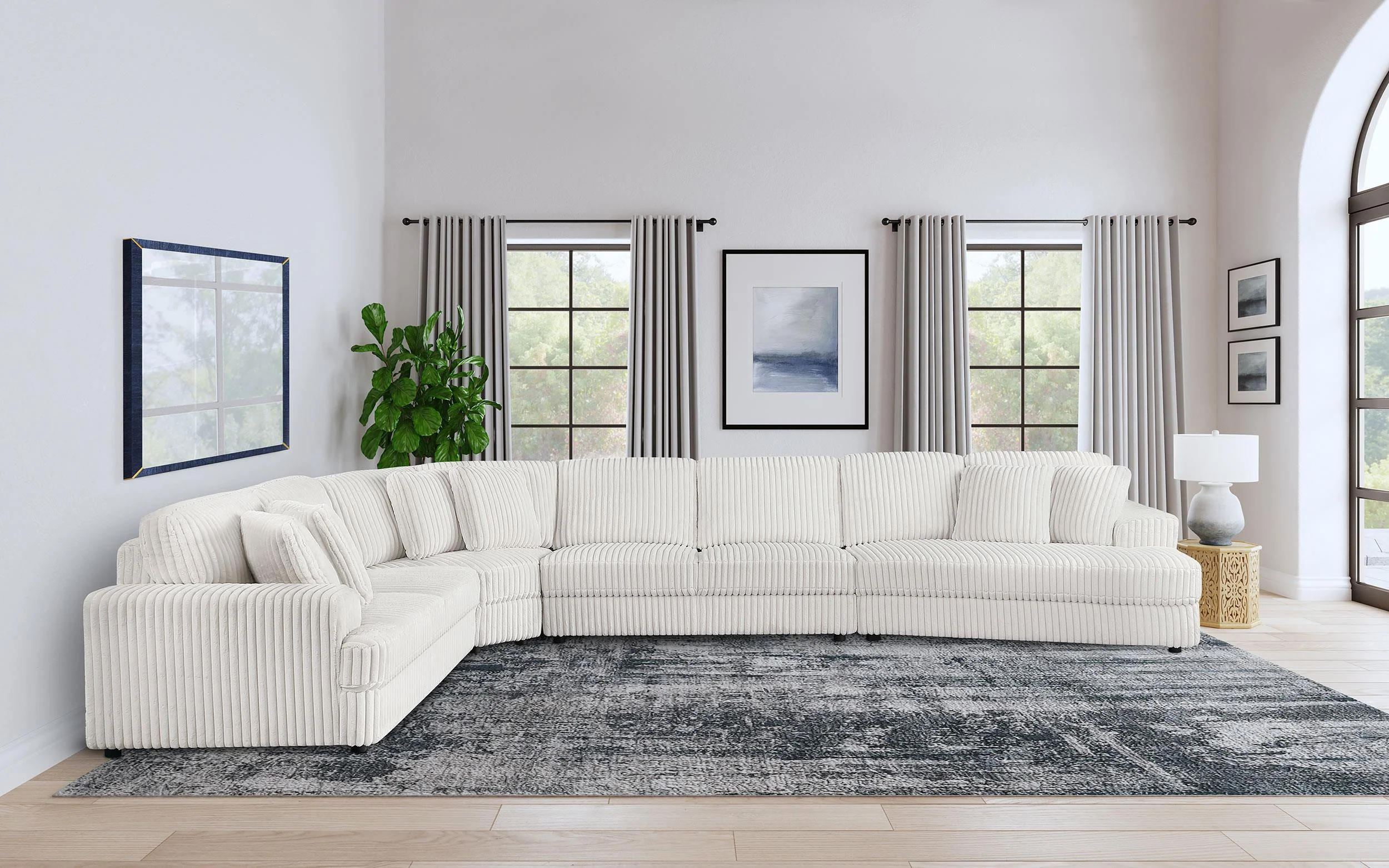 Emberson Upholstered Modular Sectional Sofa Ivory
