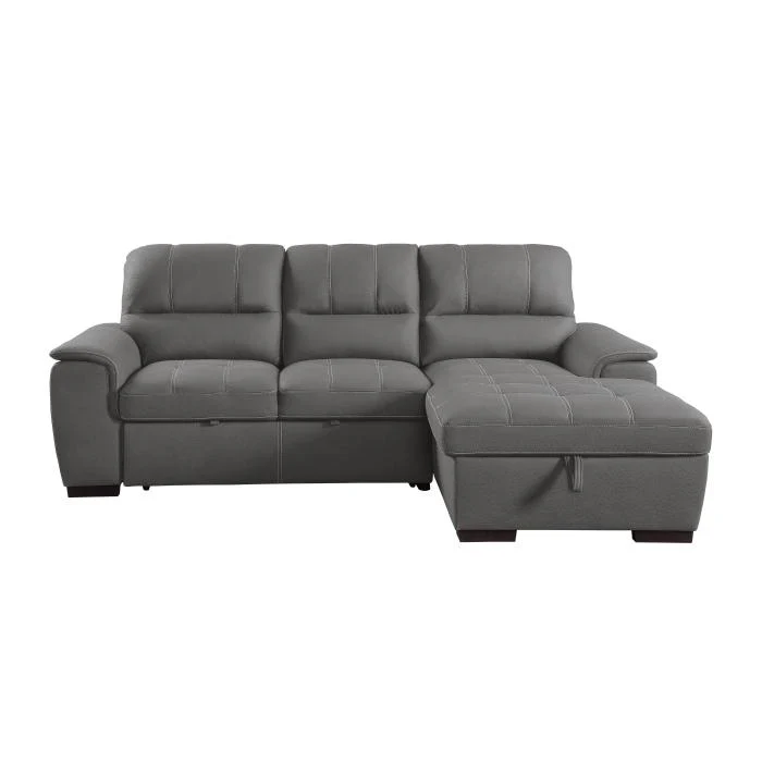 9858GYSC - (2)2-Piece Sectional with Pull-out Bed and Right Chaise with Hidden Storage