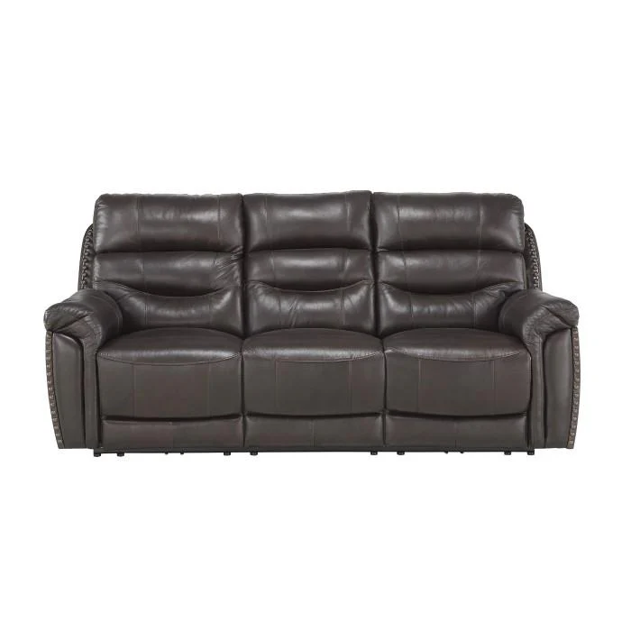 Lance Power Double Reclining Sofa with Power Headrests in Brown 9527BRW-3PWH