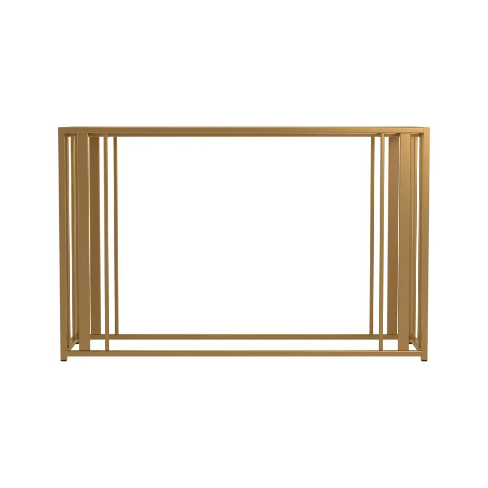 Adri Metal Frame Sofa Table Matte Brass